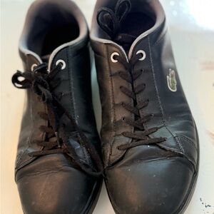 Lacoste Men's Black Leather Sneakers